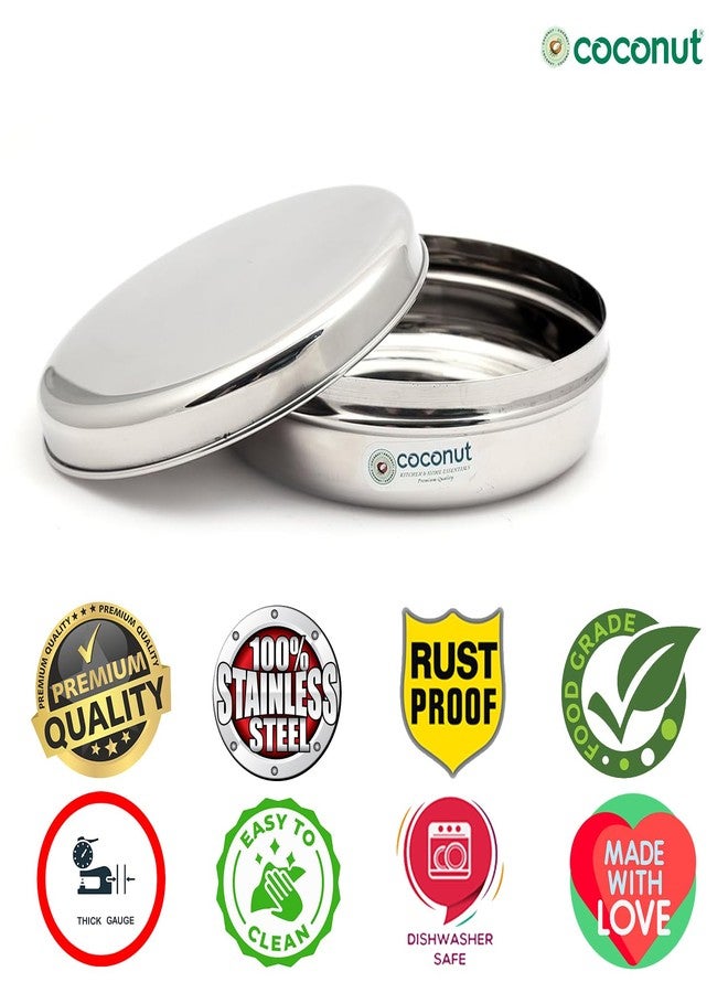 coconut Stainless Steel - Sleek Multipurpose Storage Container | Ideal For Chapati, Paratha, Chocolate, Cake, Snacks & Dry Fruits | Easily Stackable | Must Have Kitchen Essentials - Image 3